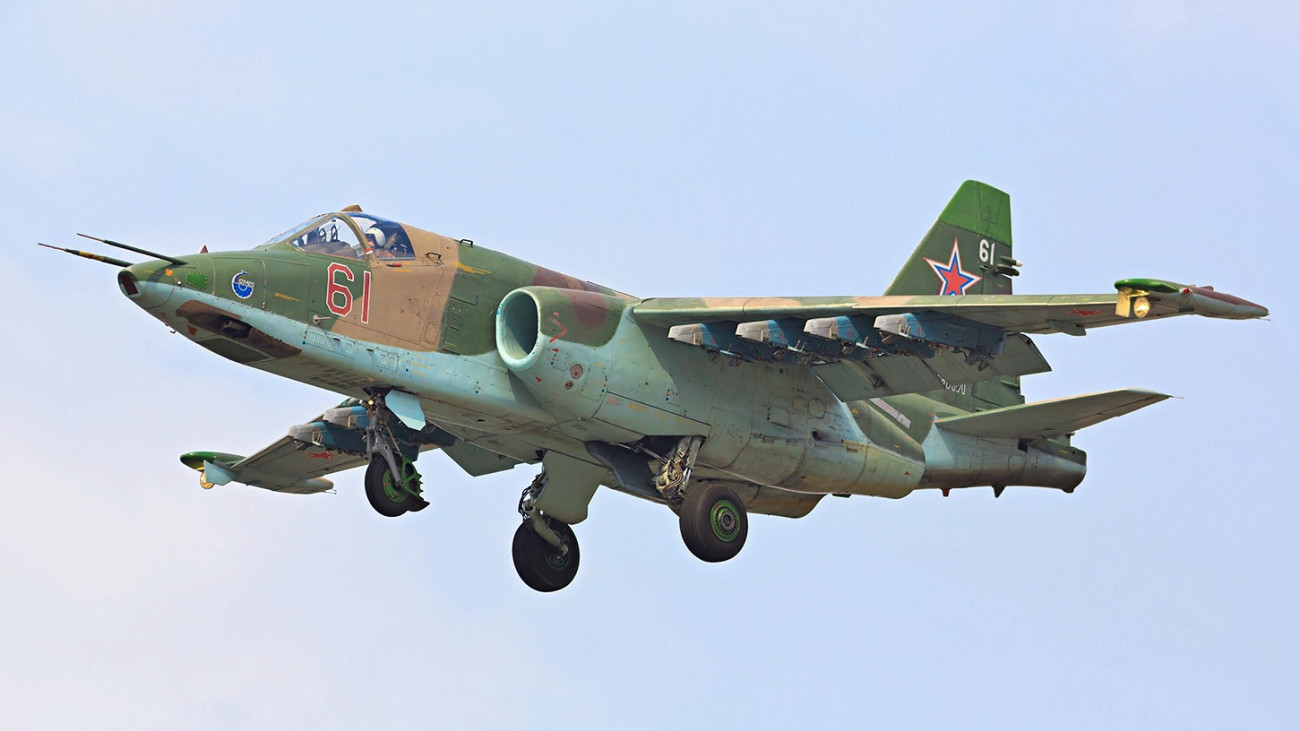 Szu-25 orosz csatarepülőgép. Forrás: Wikipédia