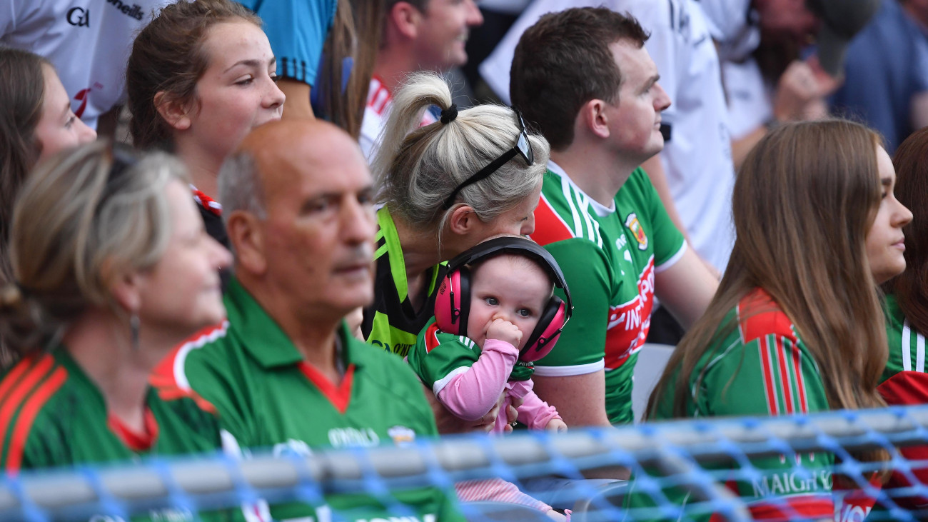 Dublin , Ireland - 11 September 2021; A Mayo supporter during the GAA Football All-Ireland Senior Championship Final match between Mayo and Tyrone at Croke Park in Dublin. (Photo By Piaras Ó Mídheach/Sportsfile via Getty Images)