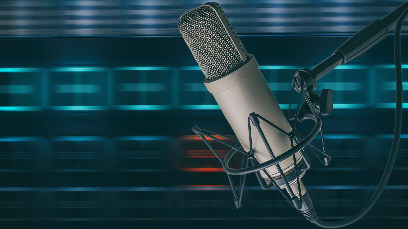 professional microphone in a radio Studio
