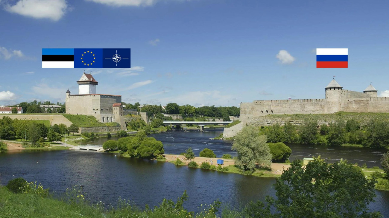 Észt-orosz határ a Narva folyónál. Forrás: Reddit