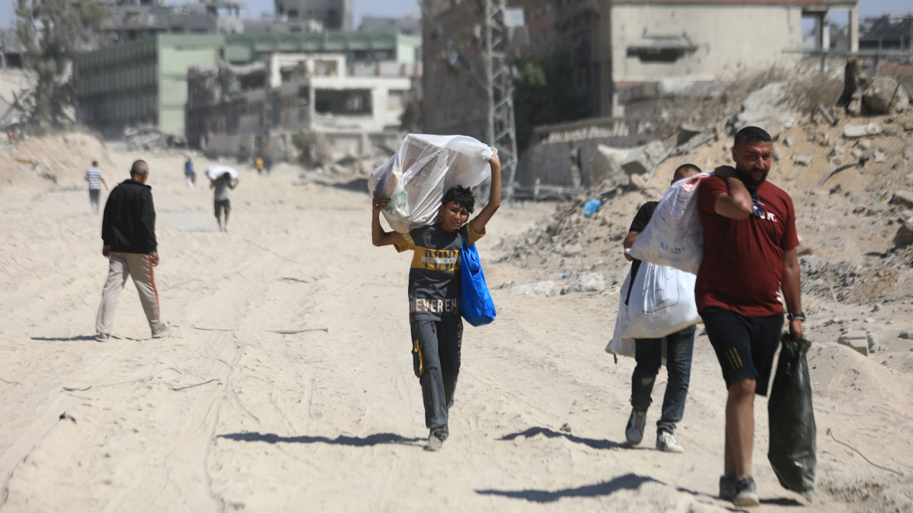 SHUJAIYYA, GAZA - JULY 10: A view of great destruction as Palestinians return to their damaged neighborhoods after the withdrawal amidst inspecting the wreckage, following the Israeli armys withdrawal from the Shujaiyya neighborhood in eastern Gaza City on July 10, 2024. Numerous buildings in the area have been destroyed or damaged, and roads have been devastated. (Photo by Dawoud Abo Alkas/Anadolu via Getty Images)