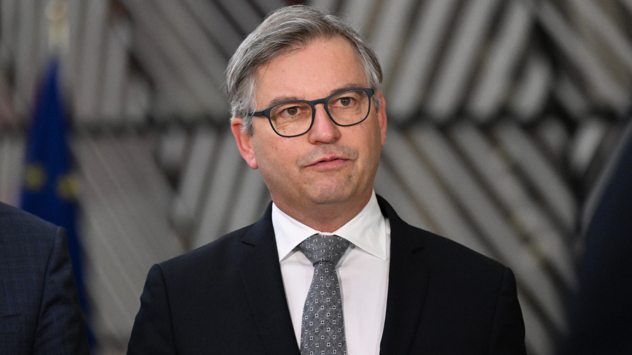 BRUSSELS, BELGIUM - MARCH 12: Austrian Federal Finance Minister Magnus Brunner speaks to press ahead of EU Economic and Financial Affairs Council Meeting in Brussels, Belgium on March 12, 2024. (Photo by Dursun Aydemir/Anadolu via Getty Images)