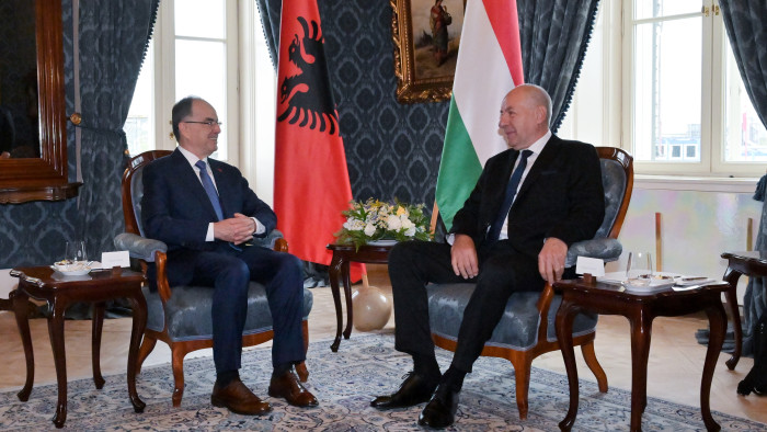 Sulyok Tamás fogadta Albánia köztársasági elnökét Budapesten