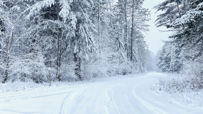 Küzdött a havas úttal az autóbusz, de veszített – videó