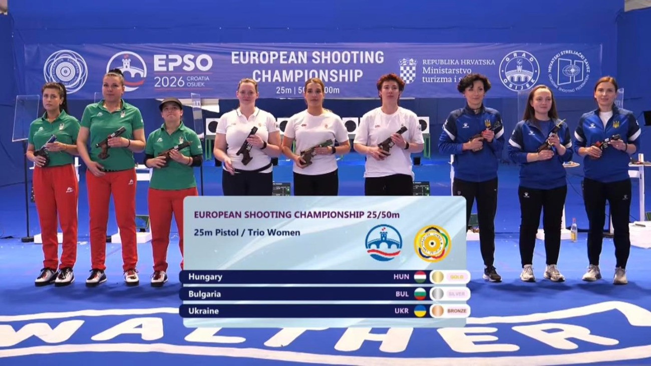 Európa-bajnok a női sportpisztolyos trió