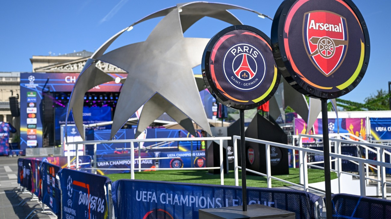 A május 30-ai budapesti UEFA Bajnokok Ligája (BL) labdarúgó döntõ szurkolói zónája, a Champions Fesztivál helyszíne a Hõsök terén a megnyitó napján, 2026. május 28-án.