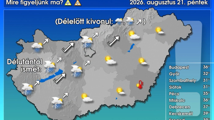 Jégeső, felhőszakadás, szélvihar: a péntek durvább lesz a tegnapi időjáráshoz képest